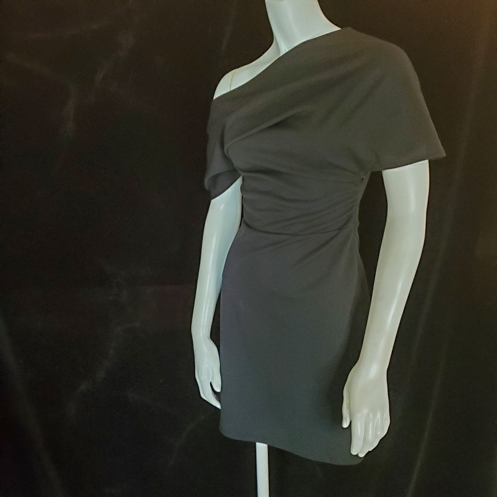 Asos Black Fallen Shoulder Dress (2) - Picture 2 of 6